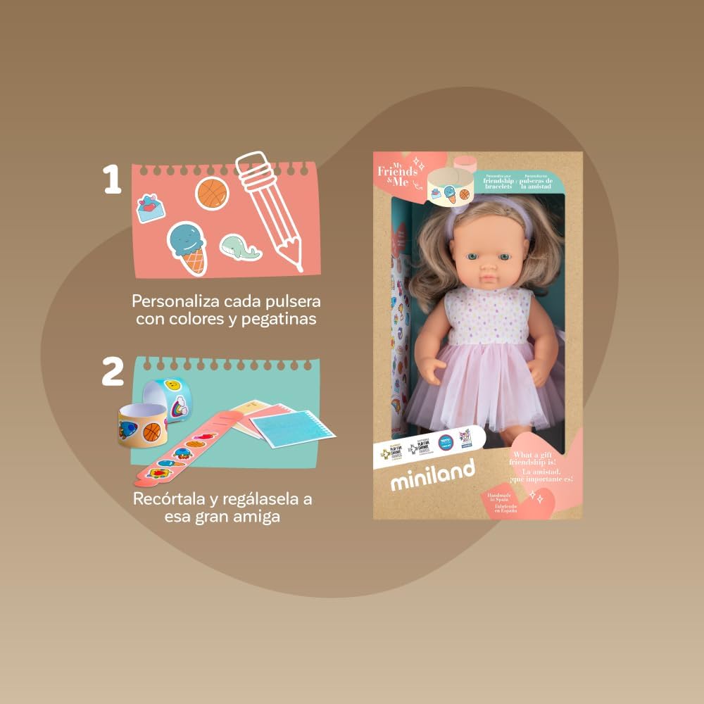 Detalle 2 de Miniland 33208 – anatomicznie poprawna lalka 38 cm z winylu