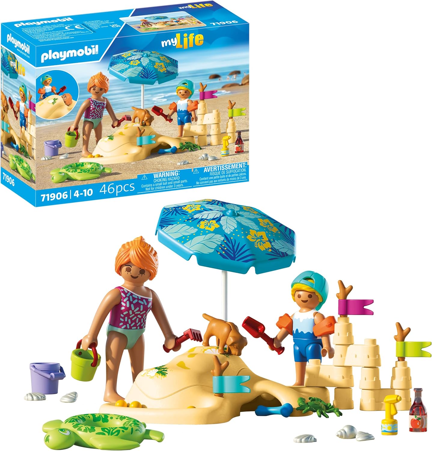 Detalle de PLAYMOBIL Vacanza sulla Spiaggia 71906 – Divertimento in Famiglia al Mare