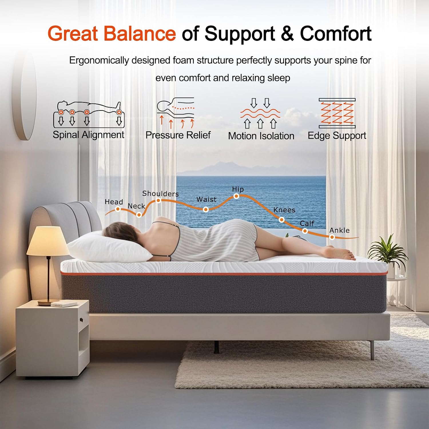 Detalle de Laccard Double Memory Foam Mattress 15cm