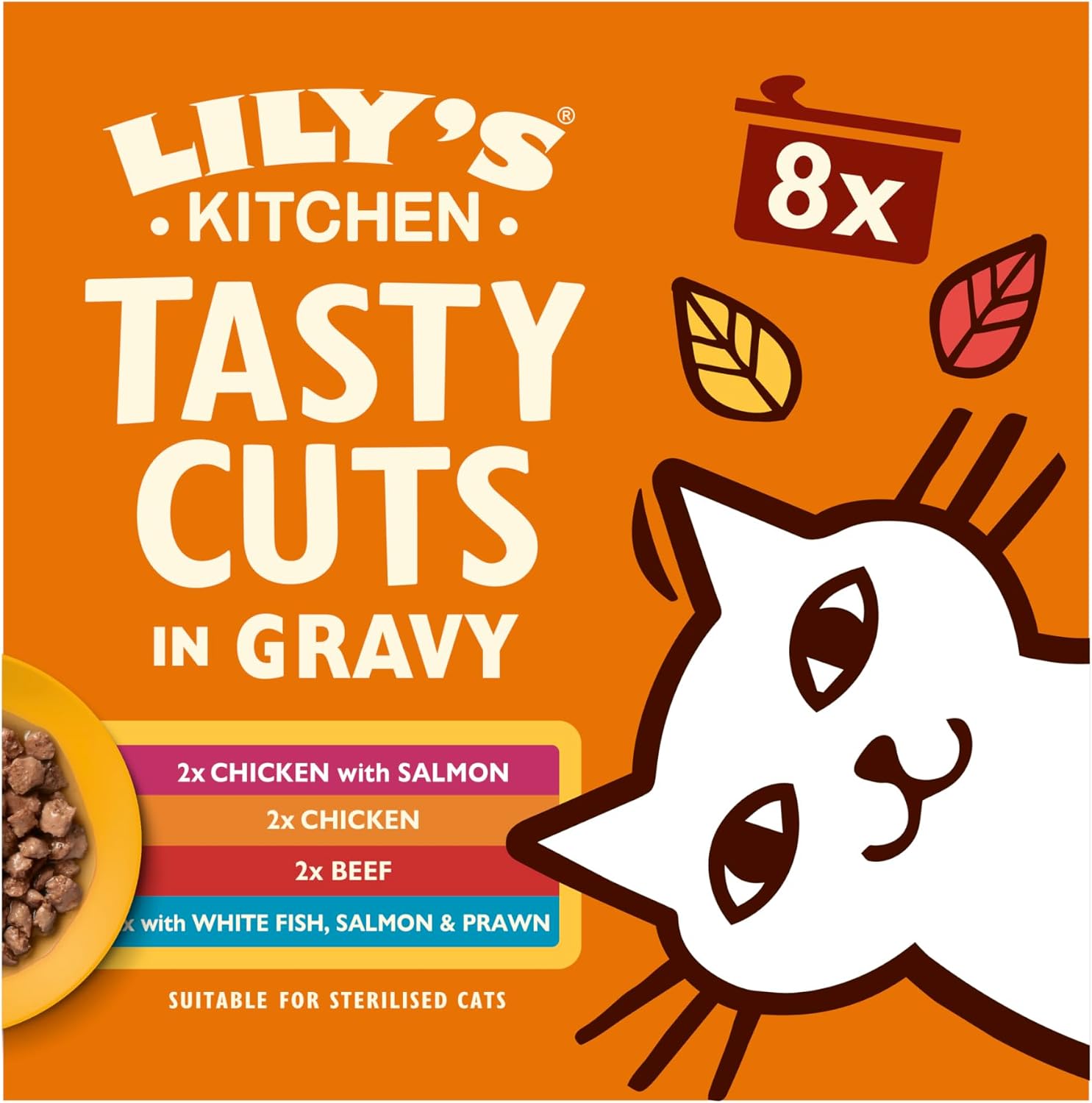 Detalle de Lily's Kitchen Gustosi bocconcini in salsa per gatti adulti umido 4 x (8 x 70 g) – complete e bilanciati