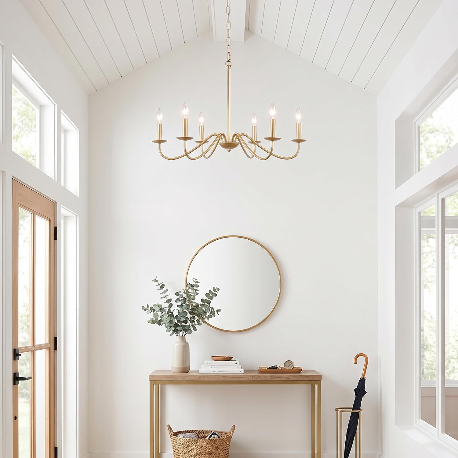 Detalle de YLCHYTDZSW D0131 6-Light Gold Metal Chandelier