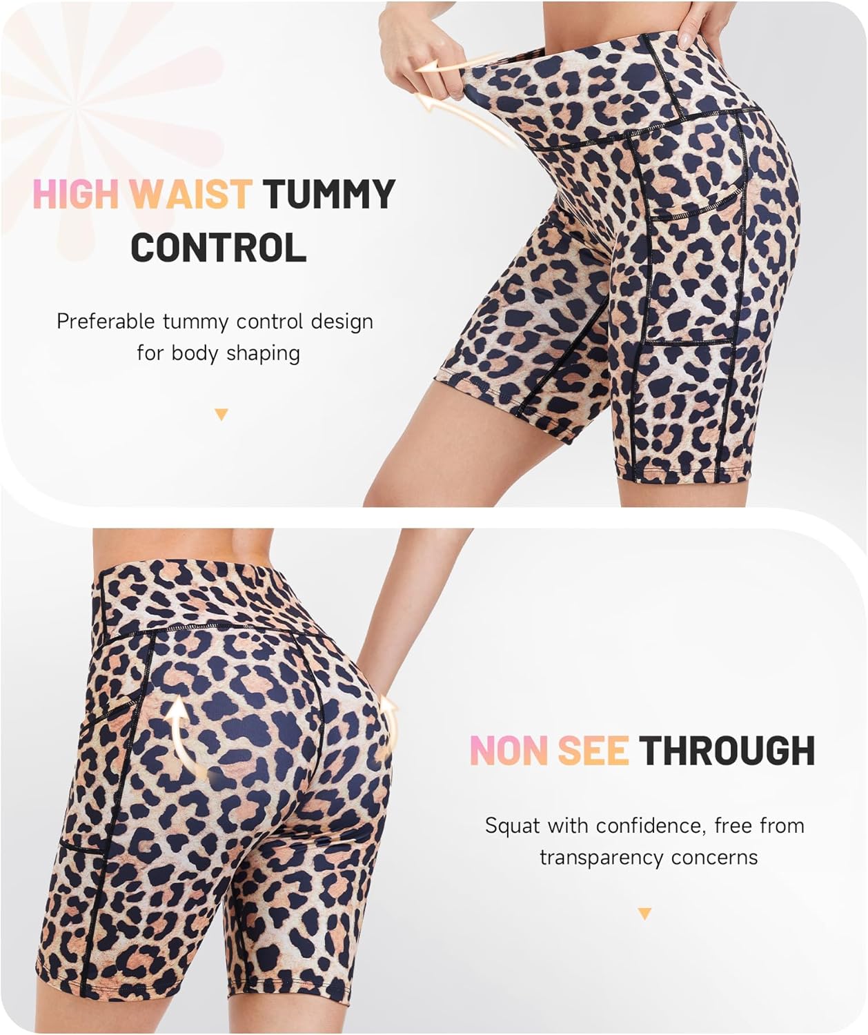 Thumbnail 3 de SIMIYA Women’s High Waist Cycling Shorts with Pockets – Tummy Control, 4-Way Stretch