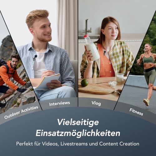 Thumbnail 7 de YRF Kabelloses Lavalier-Mikrofon für iPhone & Android – Schwarz