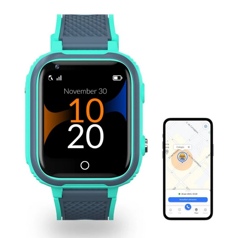 Detalle de Robin Generation K1: Reloj GPS para niños con llamadas y SIM preactivada en verde