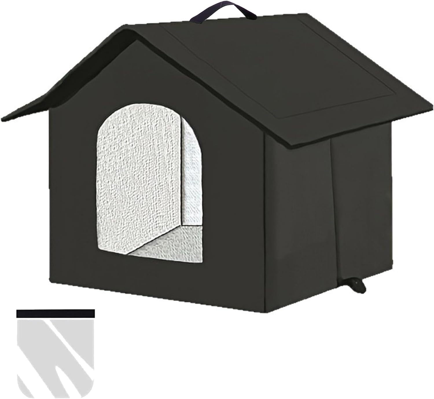 Detalle de Katzenhaus Outdoor – Wasserdichtes, isoliertes Katzenhäuschen für Draußen (L, Schwarz-1)