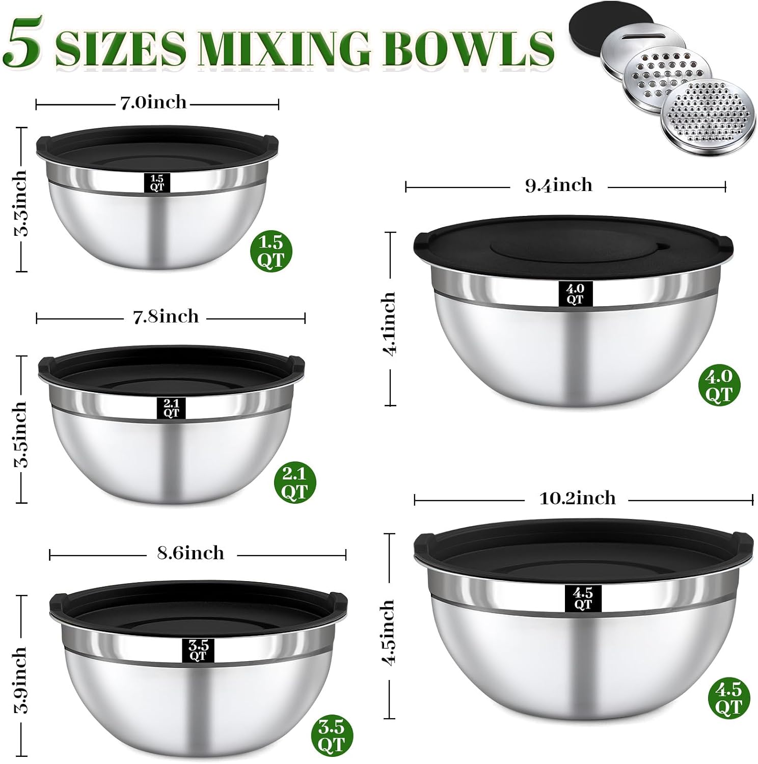 Detalle de Boskermeal Stainless Steel Mixing Bowls