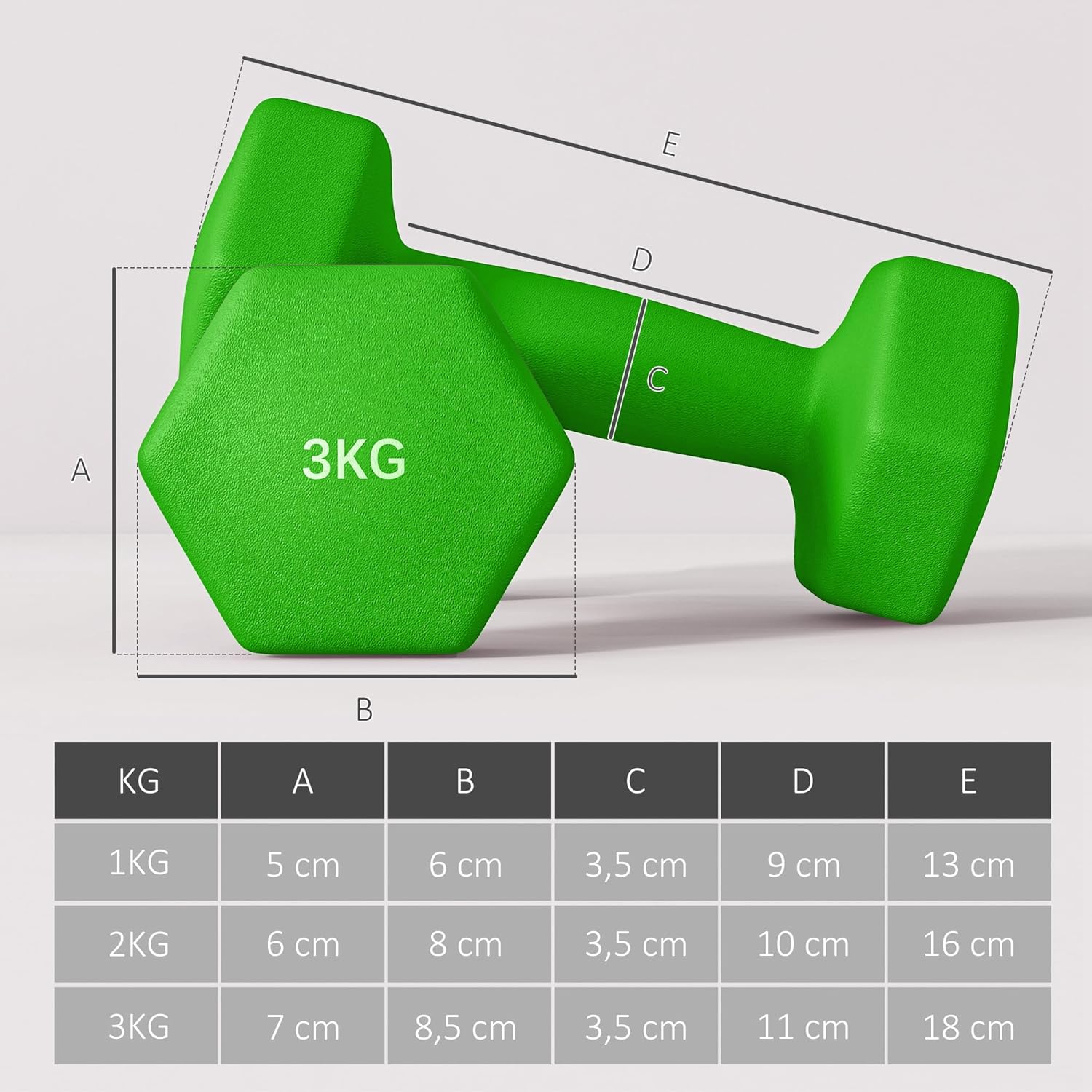 Thumbnail 6 de SPORTNOW Ensemble haltères hexagonaux 12 kg avec support