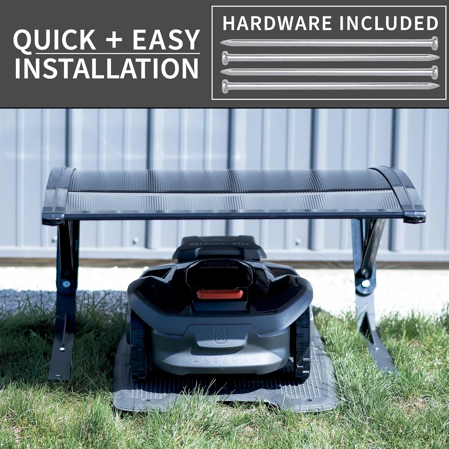 Thumbnail 6 de Life Finds Outdoor shade cover for robotic lawn mowers (portable polycarbonate canopy, black)