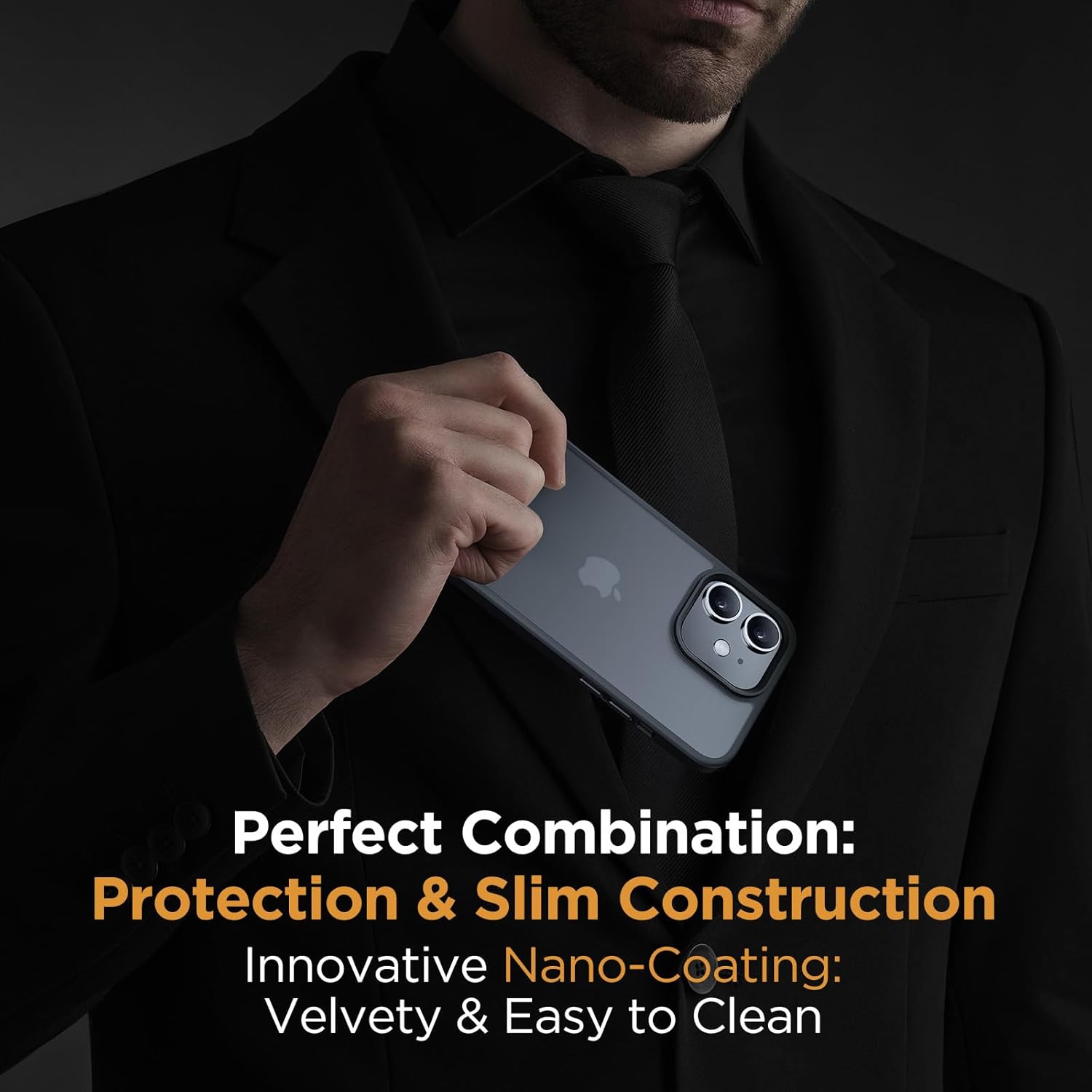 Thumbnail 4 de Miracase for iPhone 12/12 Pro Case with 2x Screen Protectors — Military-Grade Protection in Translucent Matte Black