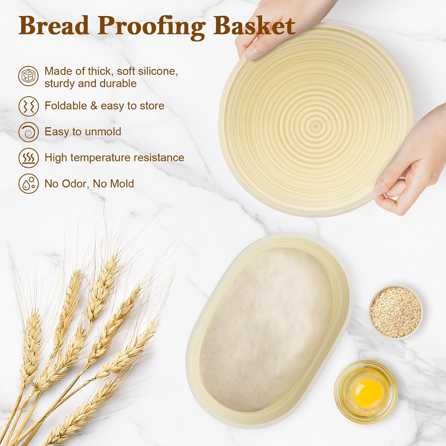 Thumbnail 2 de REMEIT NGRY229A10A#US Sourdough Starter Kit with Silicone Proofing Baskets