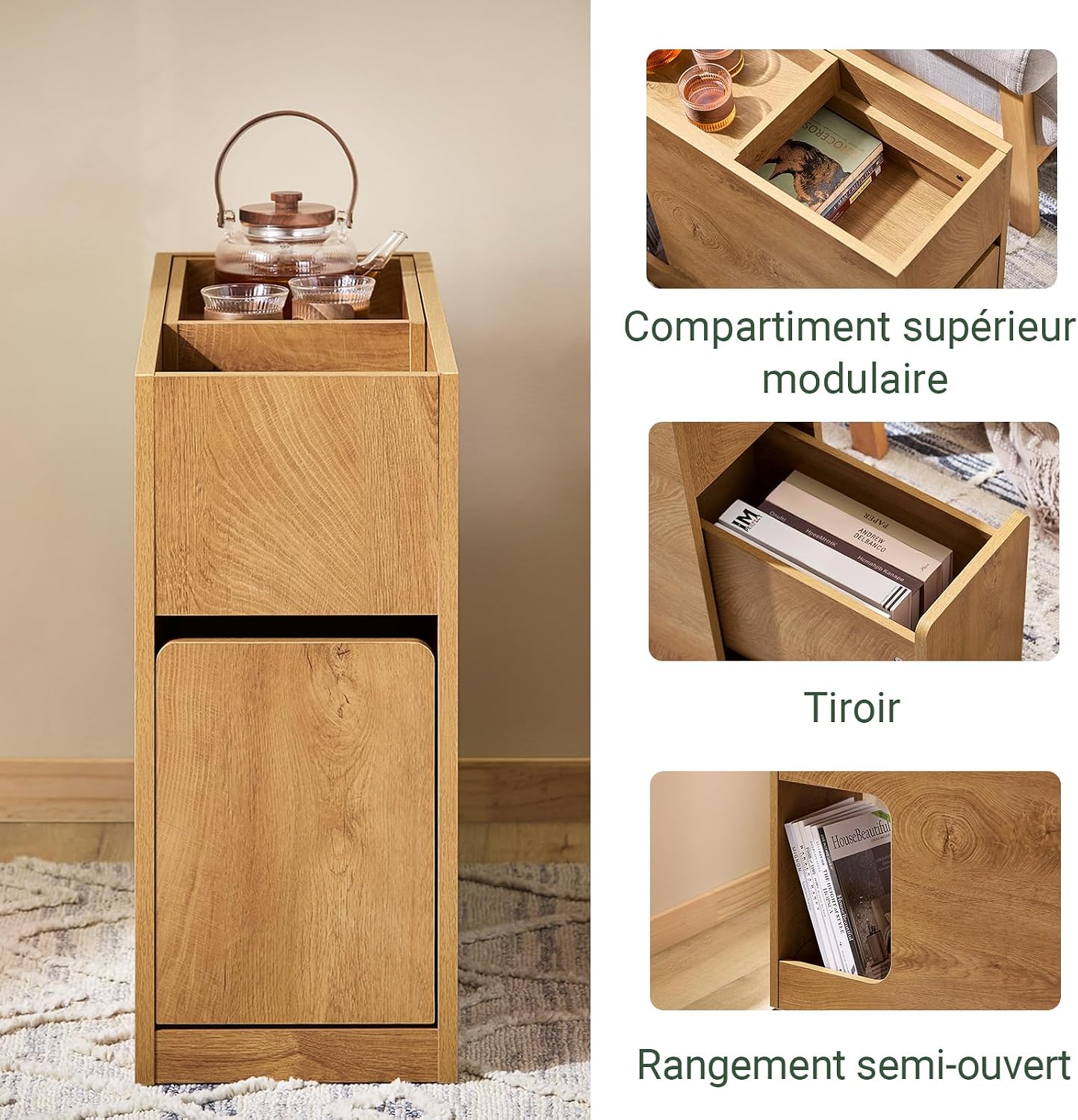 Thumbnail 5 de SoBuy FBT158-N table d'appoint slim 25 cm