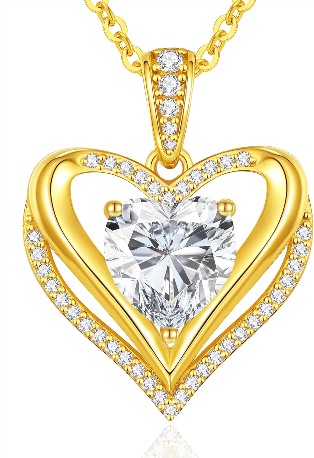 Detalle de Collana Donna Cuore Regalo Gioielli in Argento 925 con Moissanite D-VVS1 1–3 ct