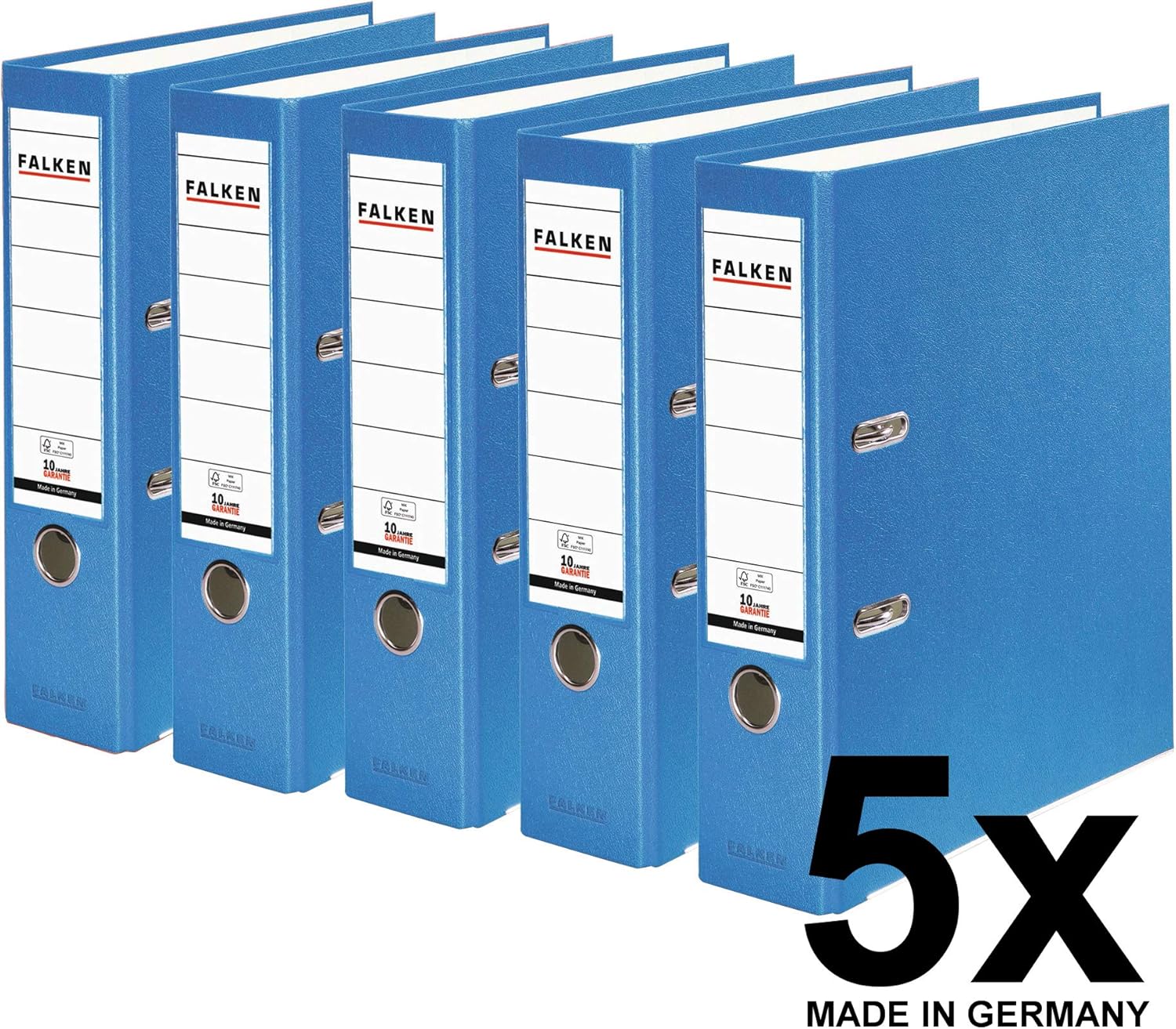 Detalle de Falken PP Copertina in plastica 5er Pack breit nero – DIN A4, 28,5 x 8 x 31,8 cm