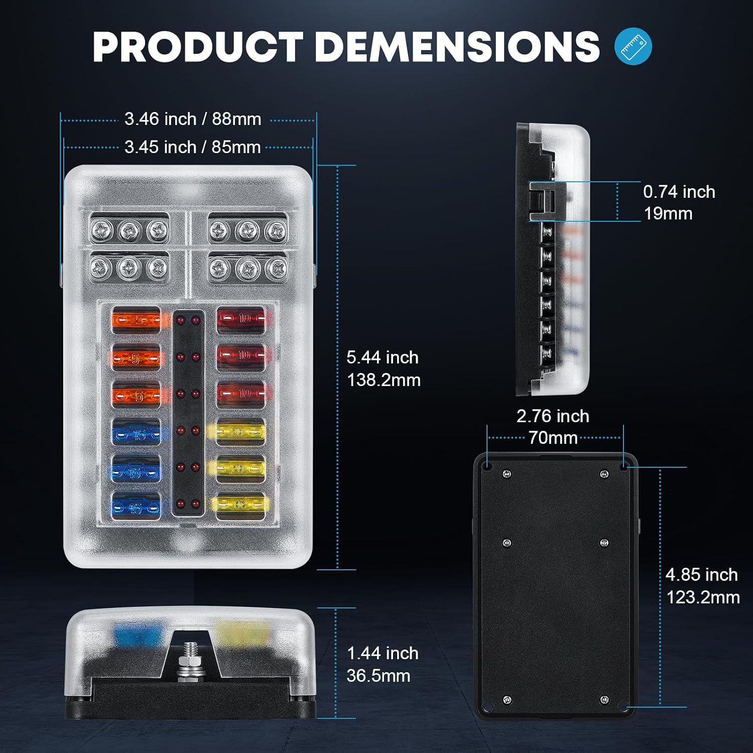 Thumbnail 6 de Kohree marine fuse block, 12-way