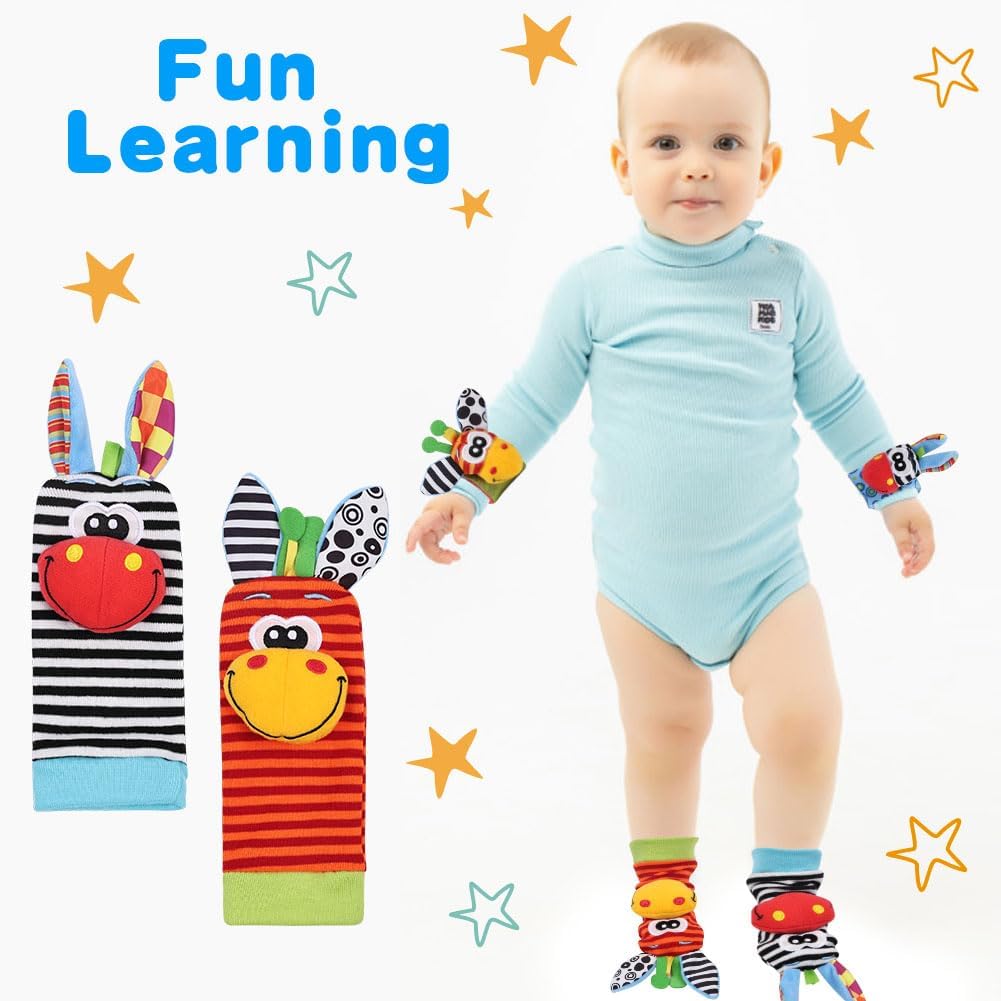 Thumbnail 4 de HAGOT Calzini Sonaglio Neonato: sonaglio da polso e caviglia per stimolare il bimbo da 0 a 12 mesi