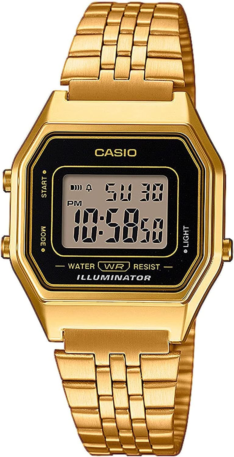 Detalle 2 de Casio Orologio Da Donna LA680WEGA-9ER: LED, cronometro e calendario automatico in acciaio inox