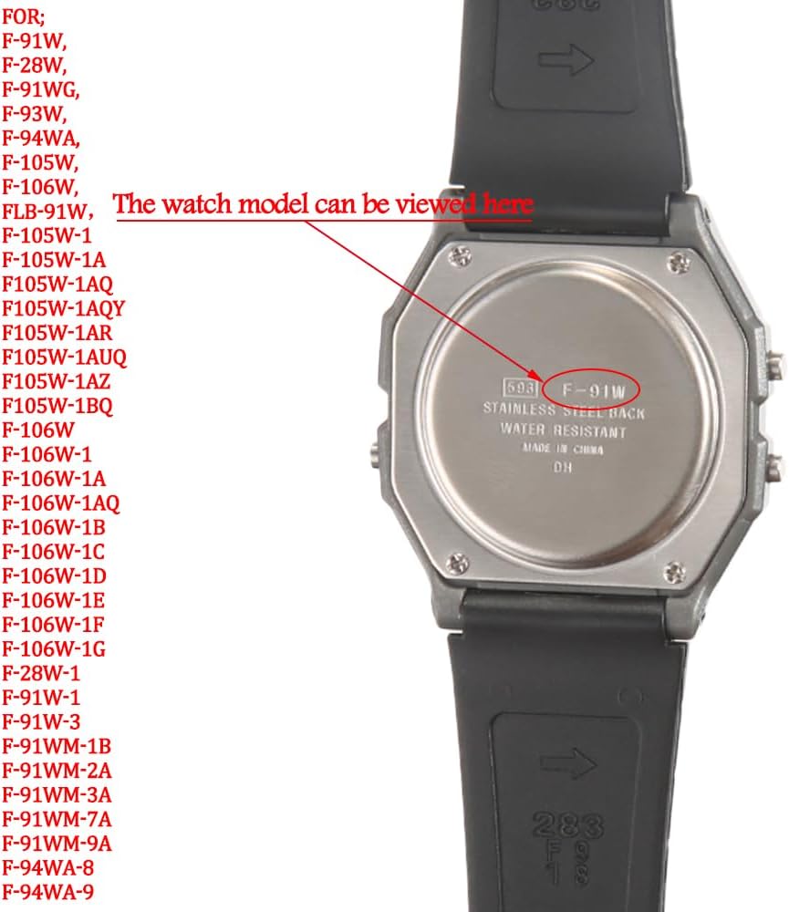 Thumbnail 1 de Ersatzarmband aus Harz/Silikonkautschuk für Casio F-91W (F91W) – wasserdichtes Uhrenband