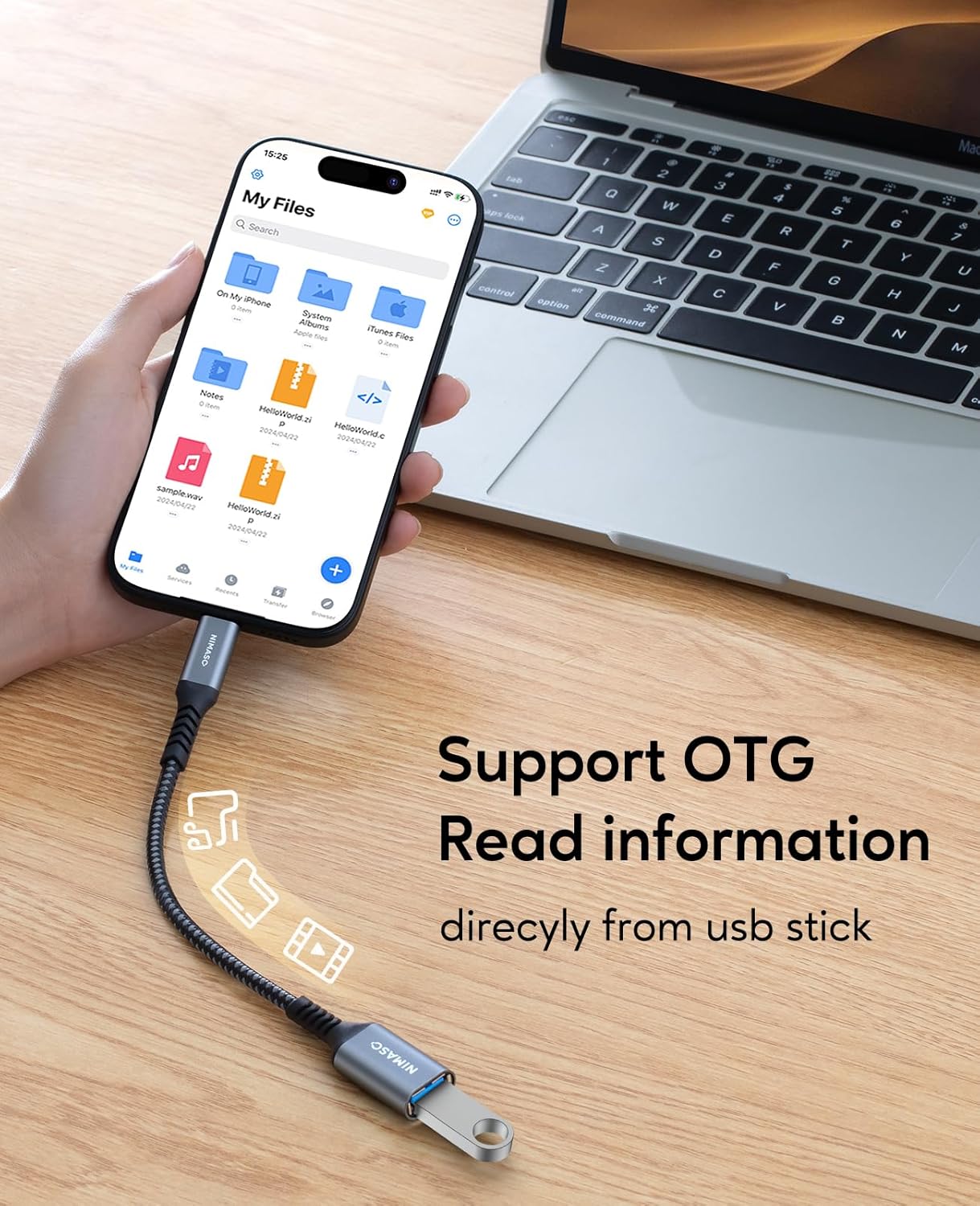 Thumbnail 4 de NIMASO USB C to USB 3.1 Adapter 2 Pack – OTG Type-C to USB-A, with dual ports for MacBook, iPhone 15, Galaxy S23/S22 and more