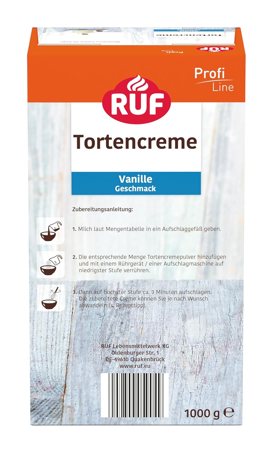 Thumbnail 2 de RUF Torten-Creme Vanille (Profi Line), 1x1000 g – mit Milch luftig aufschlagen, für Torten & Cupcakes