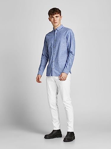 Detalle de JACK & JONES Jpstmarco Jjbowie SA pantalón de hombre blanco (corte ajustado), 31W/30L