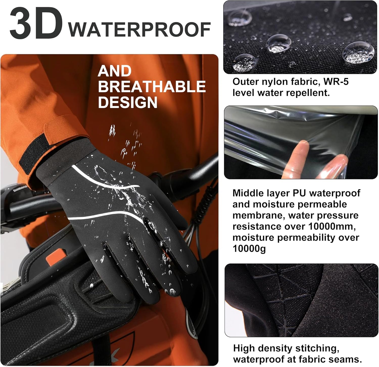 Detalle de Origem Thermo Handschuhe wasserdicht, Thinsulate, Touchscreen