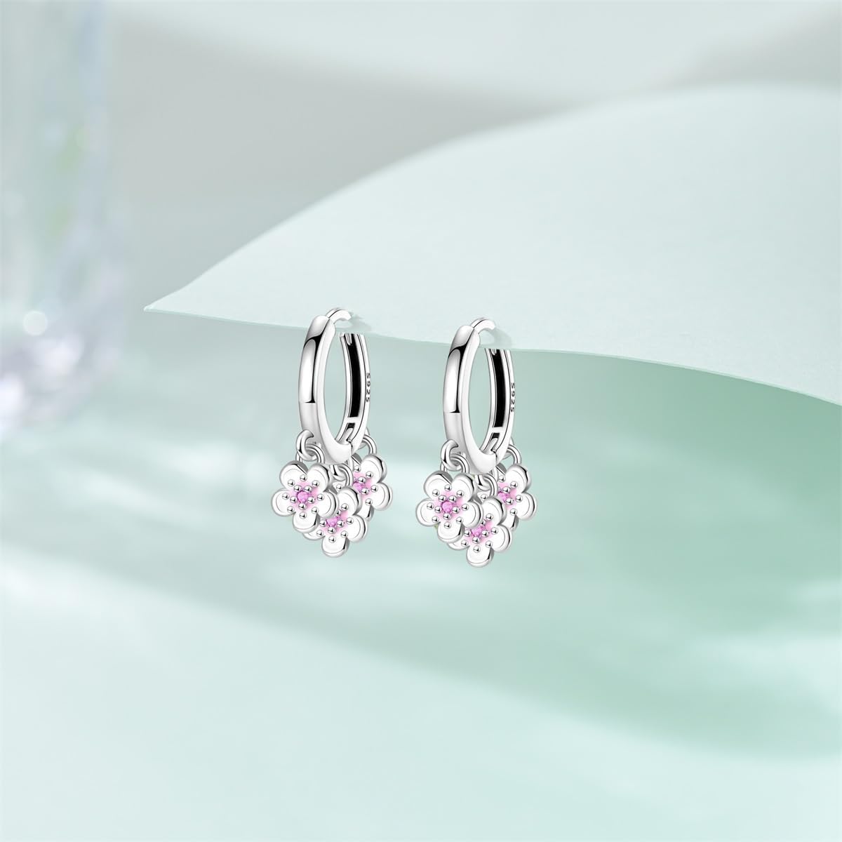 Thumbnail 3 de Stilvolle Damen Ohrringe 925 Silber Huggies Kubische Zirkonia
