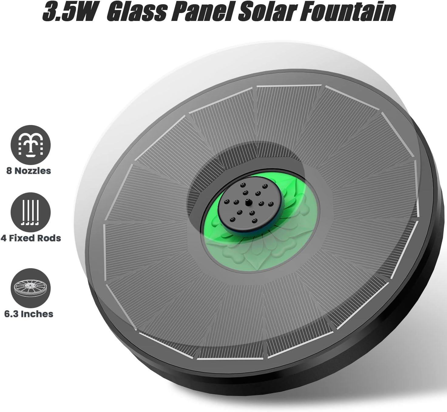 Detalle de SZMP Solar fountain pump 7 nozzles