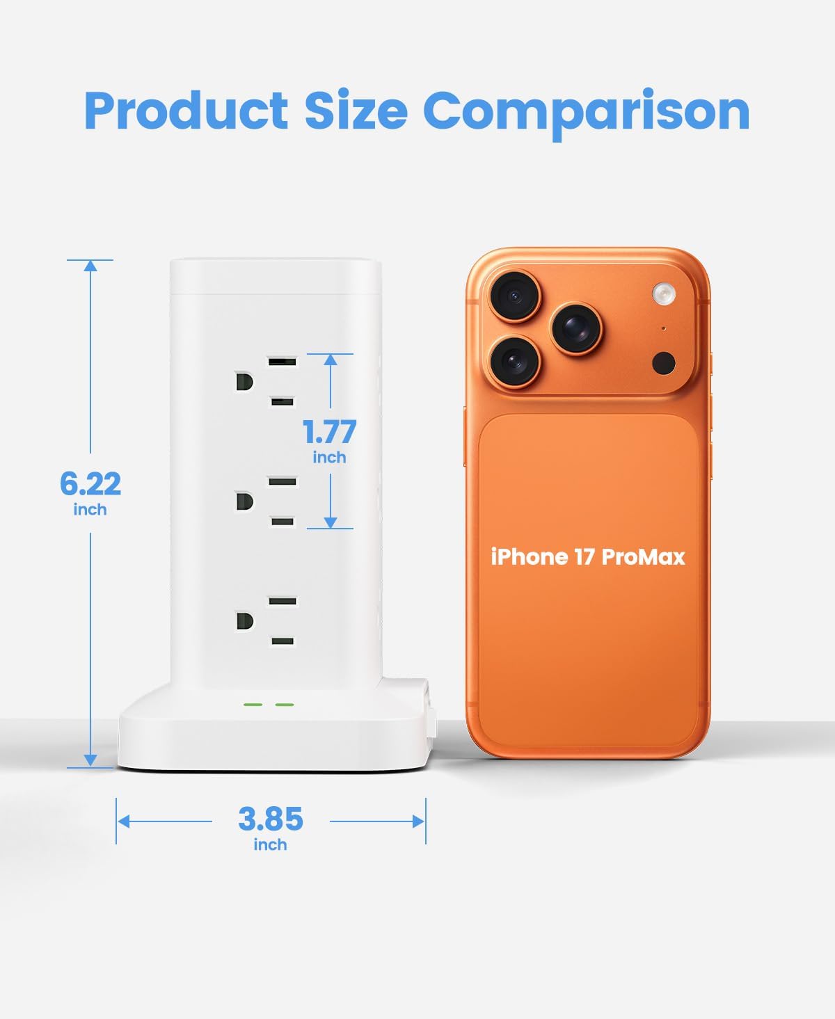 Thumbnail 1 de Power Strip Tower with Surge Protector 1800J (15-in-1) with PD20W USB-C, 12 AC Outlets, 10ft Extension Cord, White