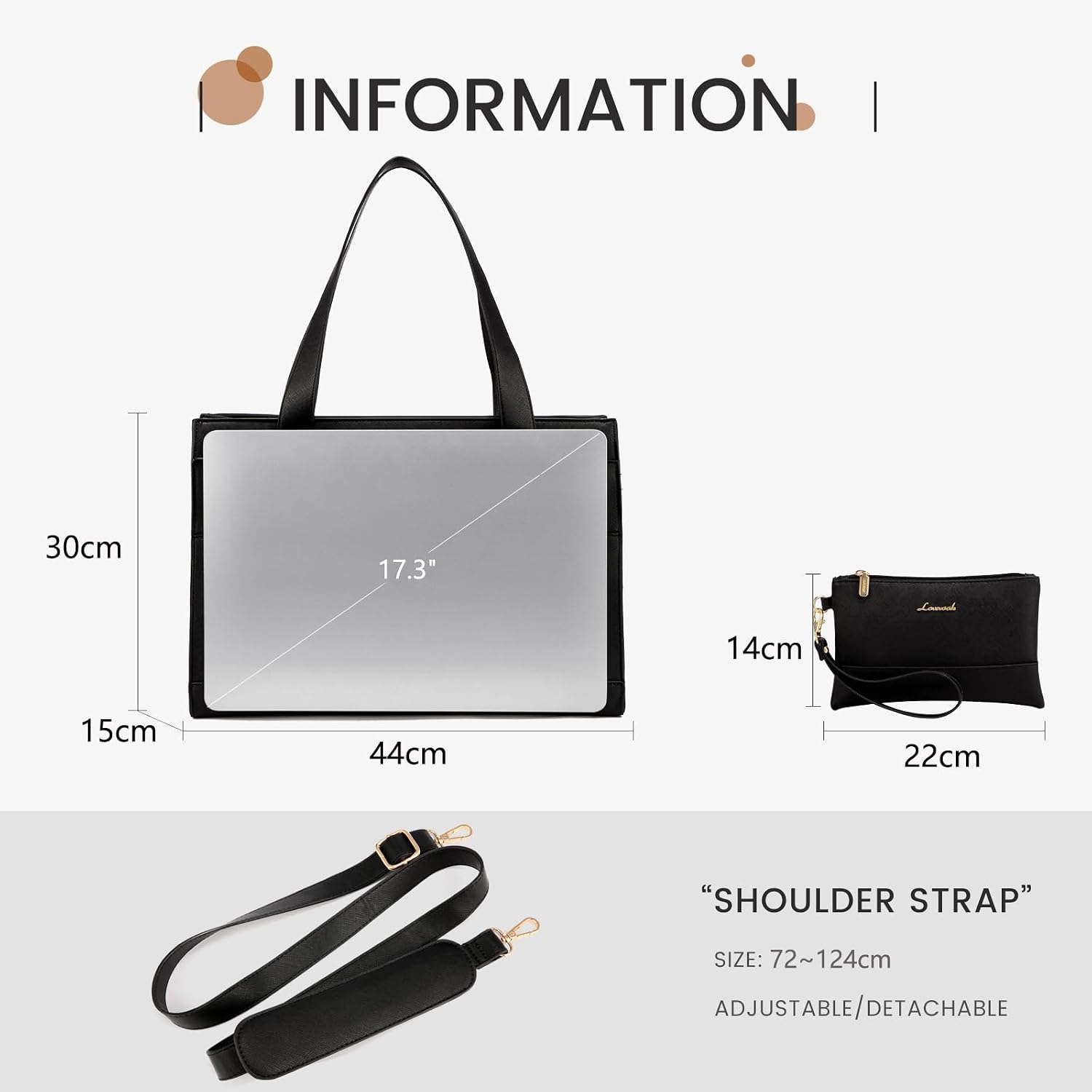 Thumbnail 5 de LOVEVOOK 17.3in Laptop Tote Bag
