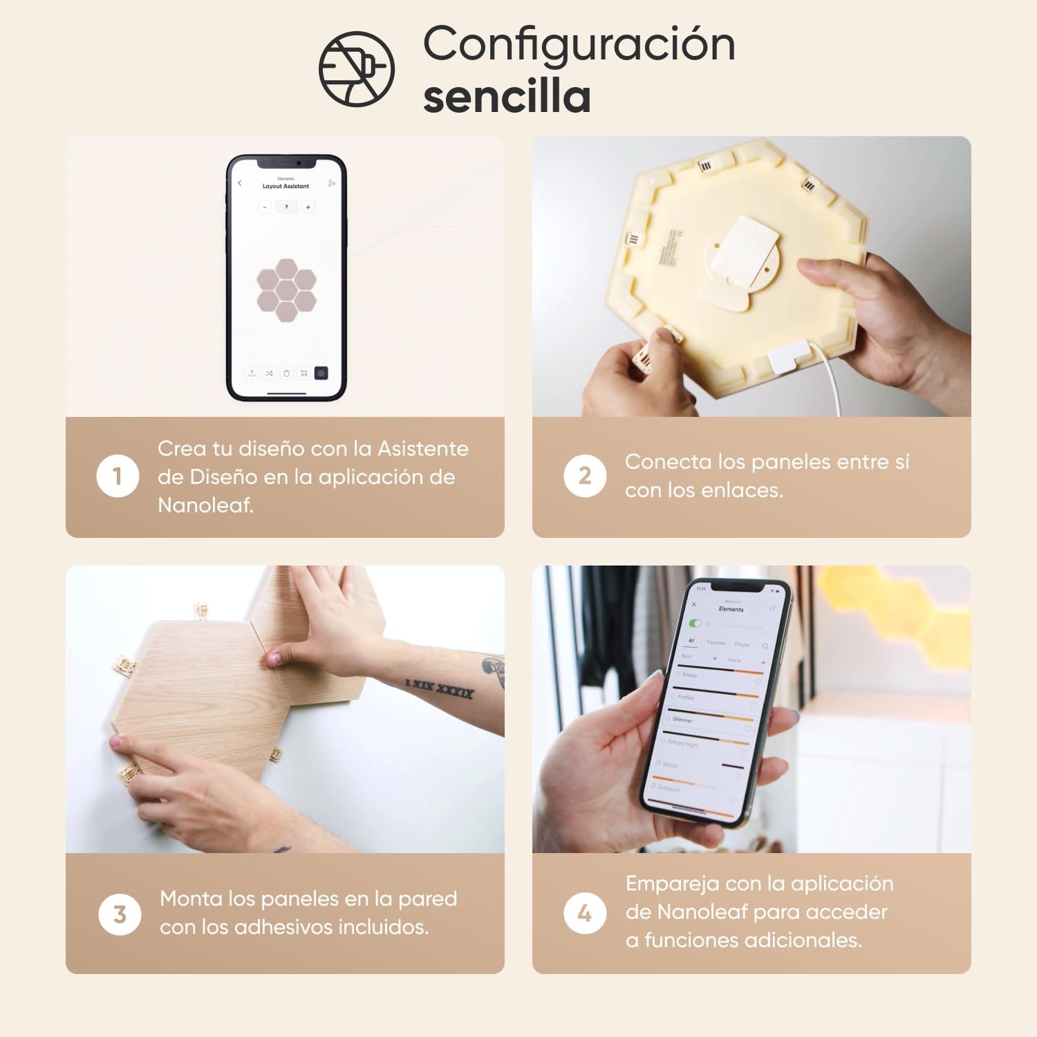 Thumbnail 5 de Nanoleaf Elements Kit de 13 Hexágonos LED Reg, WiFi, Alexa 🟤