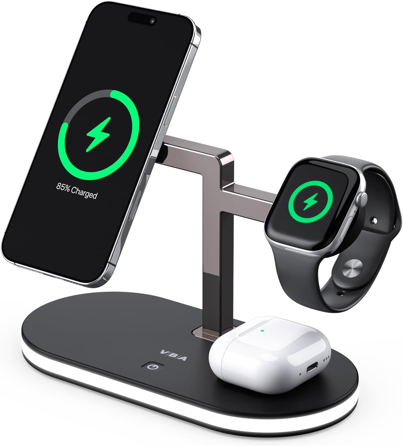 Detalle de VBA 4 in 1 Wireless Charging Station for iPhone 4 devices