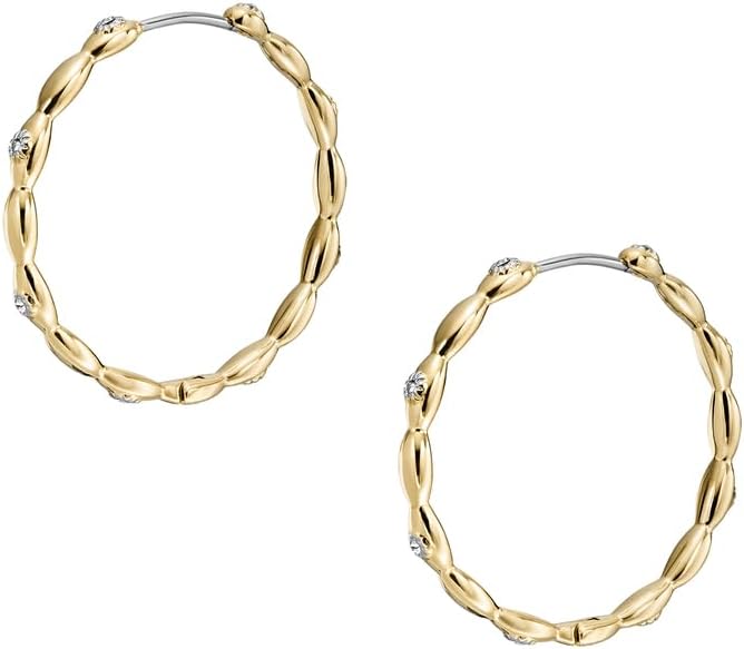 Thumbnail 2 de Fossil Damen goldfarbene Ohrringe aus Edelstahl mit Ringverschluss