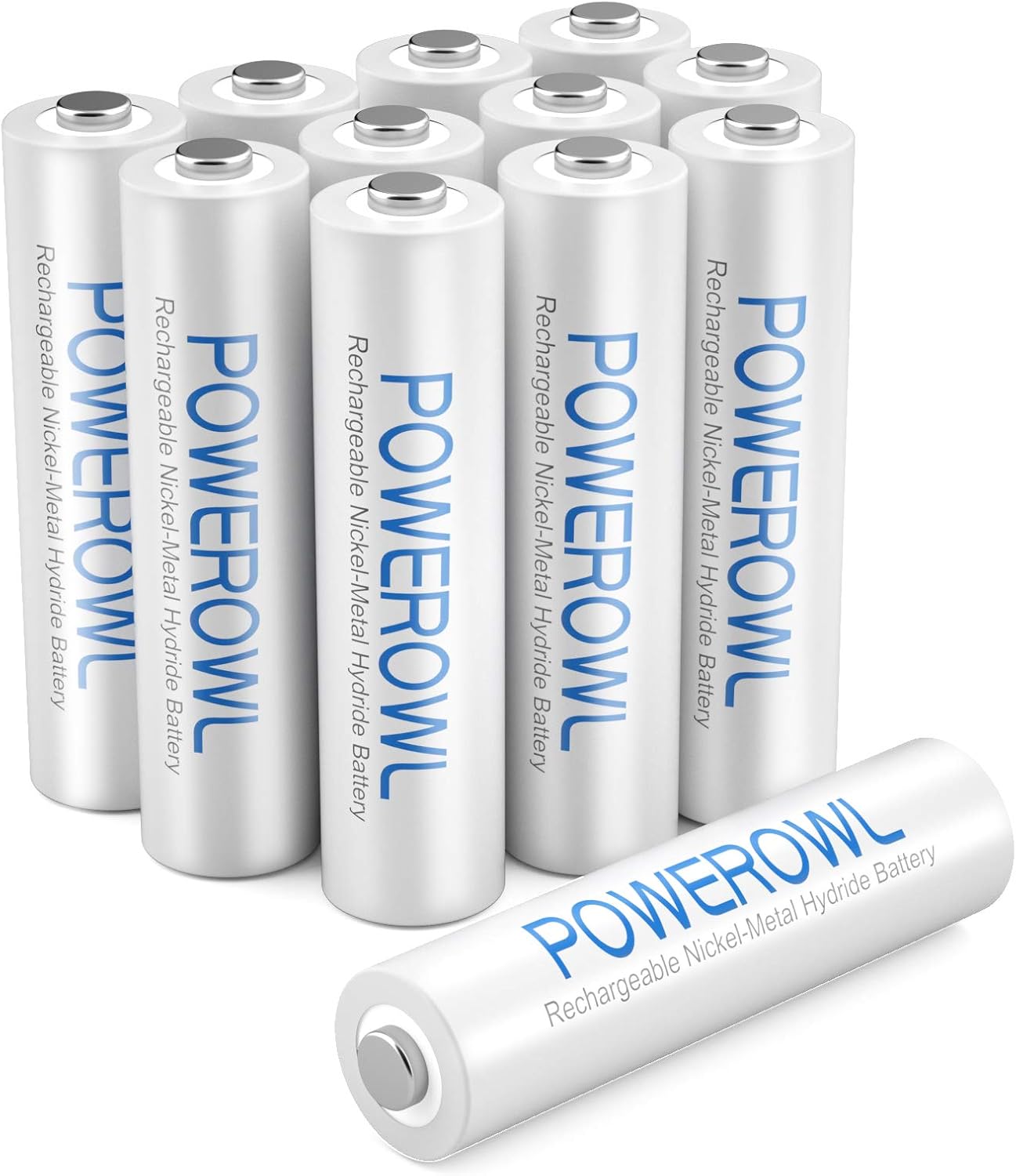 Detalle de POWEROWL AAA1000 HR03 Rechargeable AAA NiMH Batteries, 1,000mAh, 12-Pack