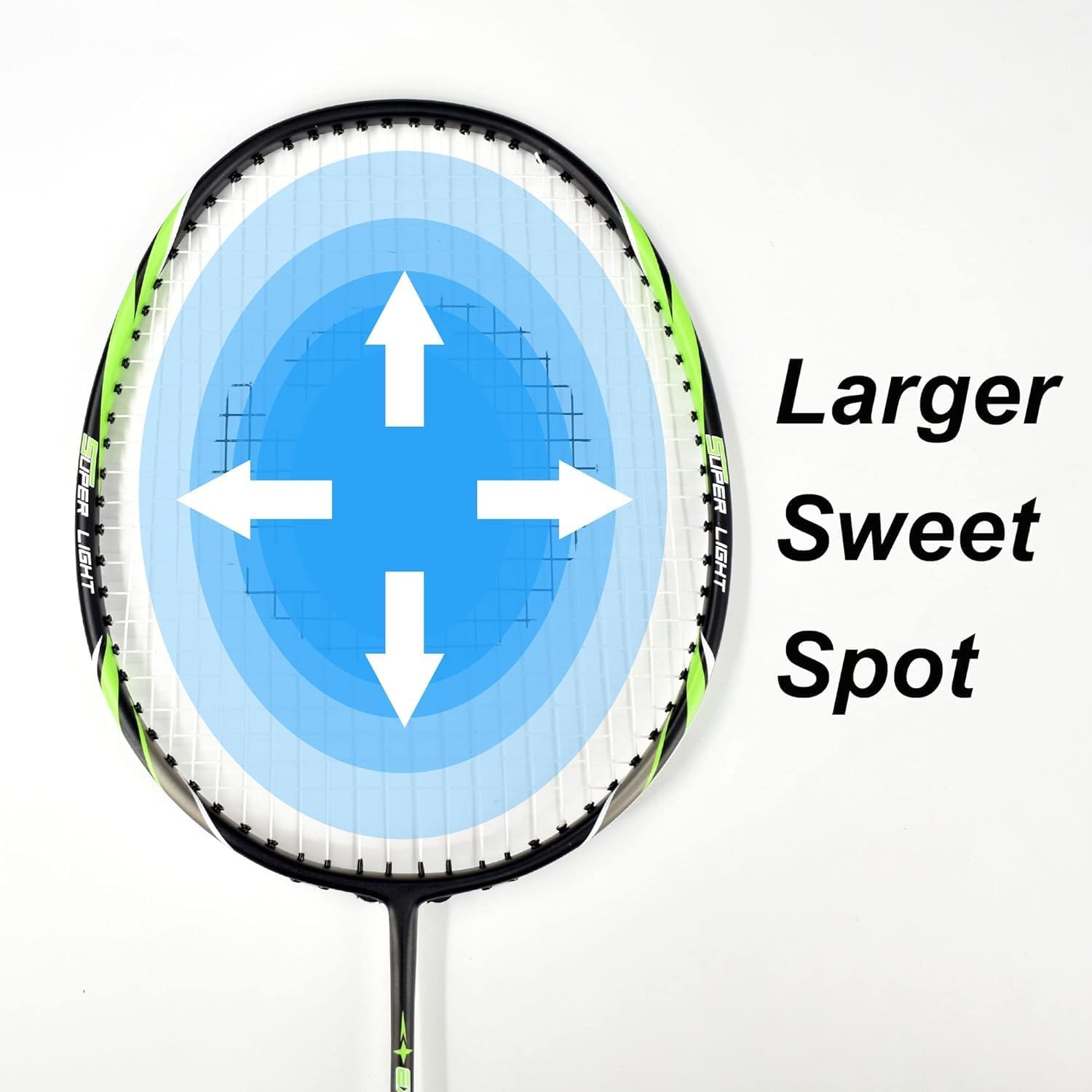Detalle de Senston Graphit Badminton-Set Leichtgewicht – 2 Schläger, T-Joint, Isometrischer Kopf