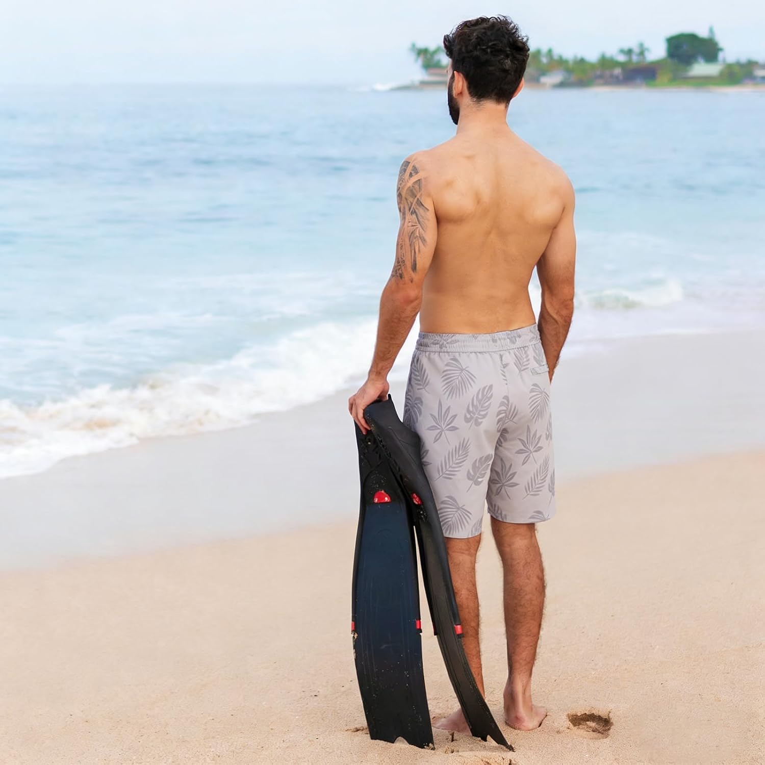 Detalle 2 de KIVONERA 5" Men's Swim Shorts & Trunks with Compression Liner and Zip Pockets