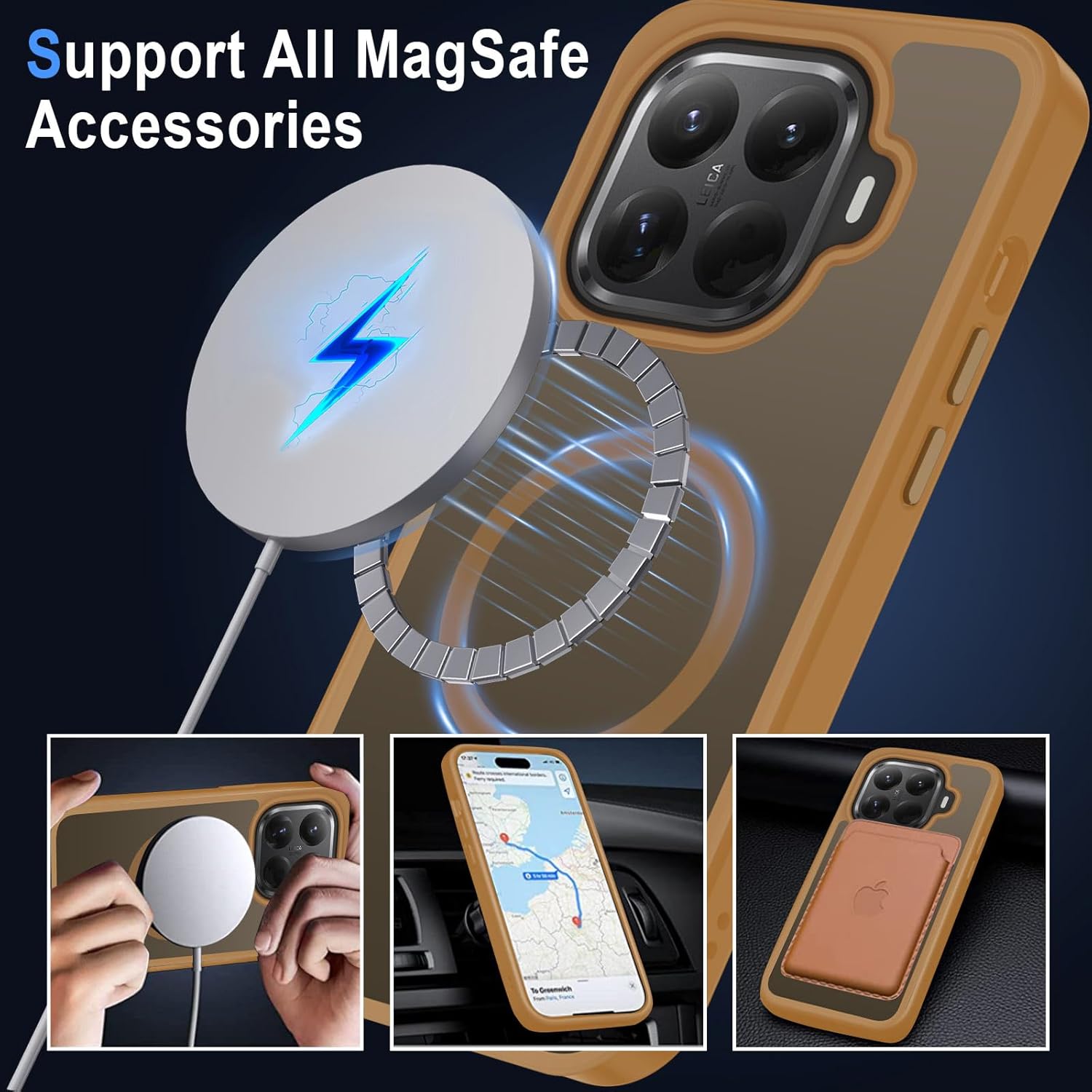 Thumbnail 1 de XTCASE Coque Magnétique pour Xiaomi 15T Pro – Dos translucide or, compatible MagSafe