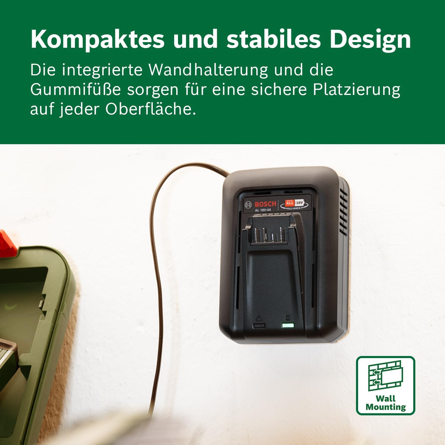 Thumbnail 3 de Bosch Schnellladegerät AL 18V-44 für 18V Power for All-Akkus (4,4 A) inkl. integrierter Wandhalterung
