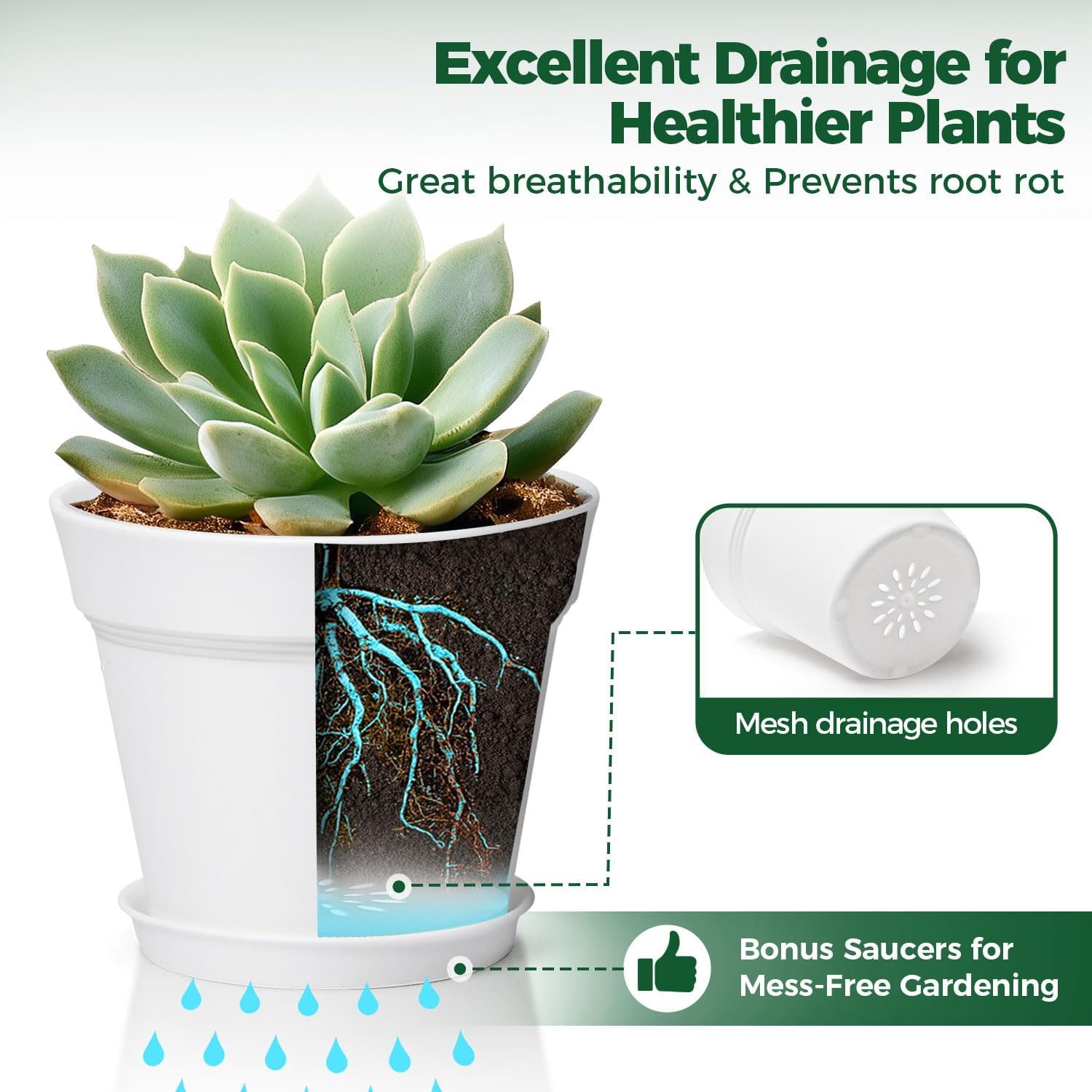 Thumbnail 2 de T4U 12.5cm plastic plant pots 6-pack