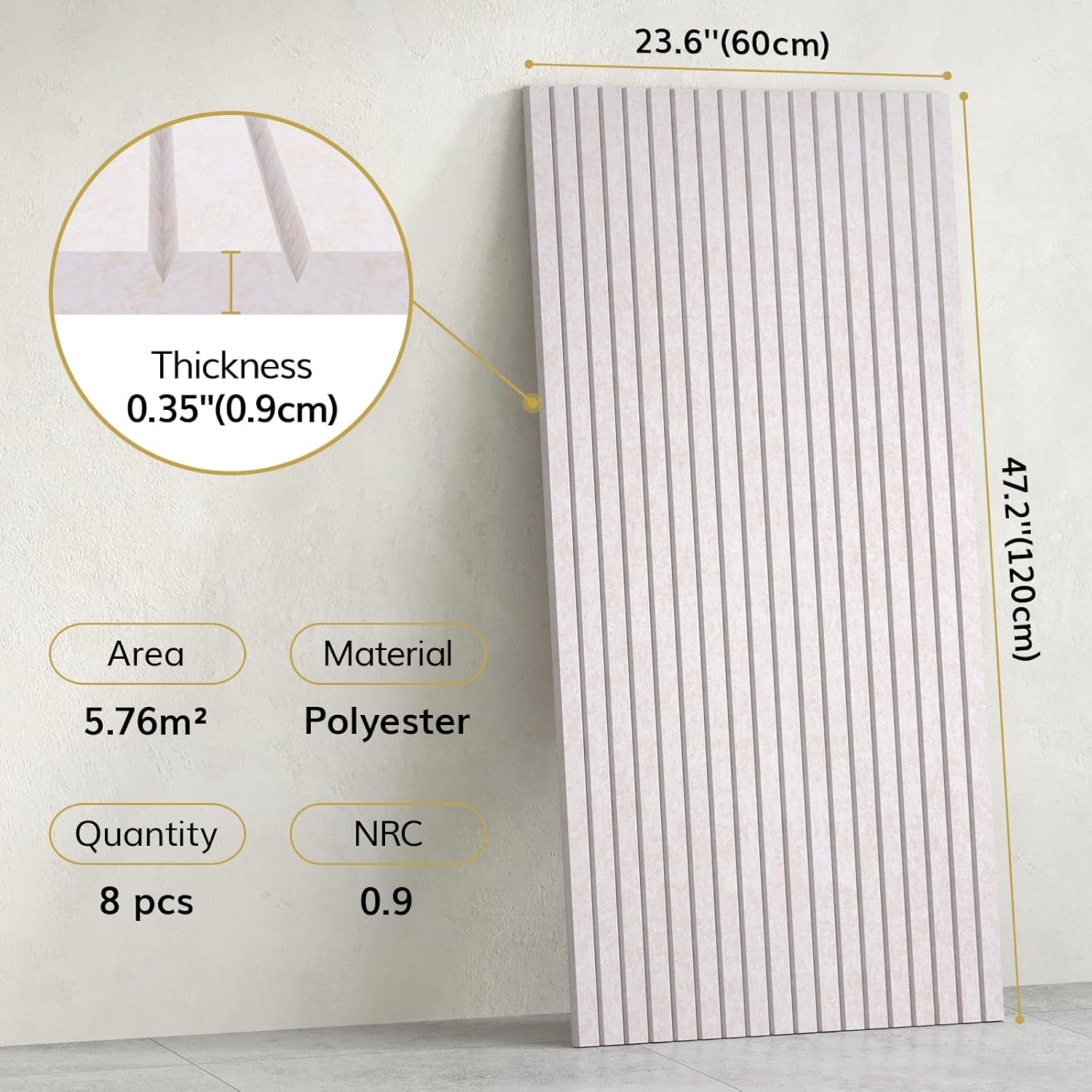 Detalle de TONOR EW24340.03CA.V1.M01 Acoustic Wall Panels, 8-Pack, Light Camel
