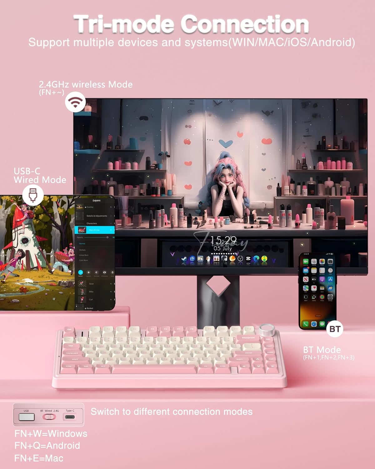 Thumbnail 2 de AULA F75 75% Wireless Mechanical Keyboard