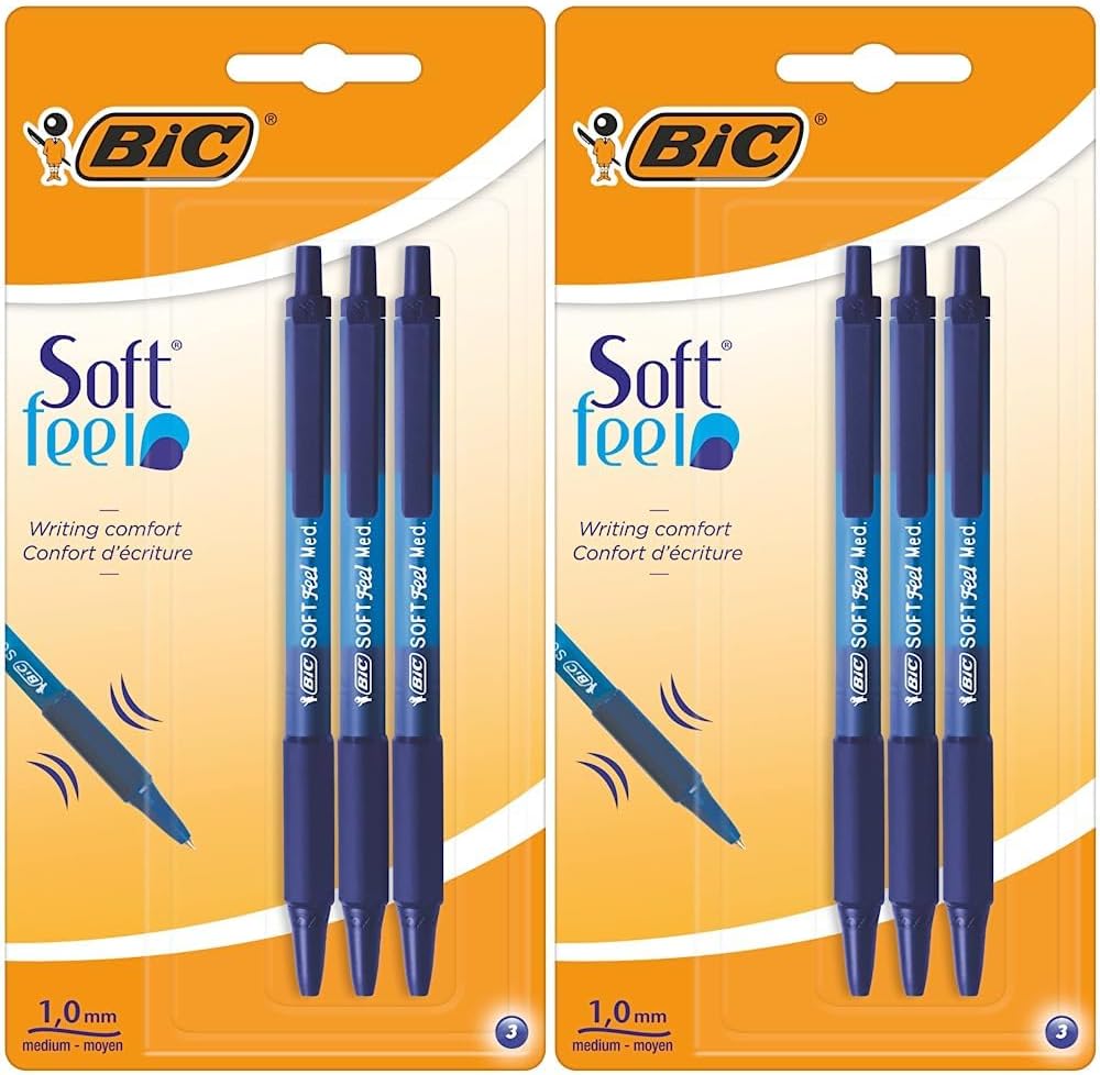 Thumbnail 3 de BIC Soft Feel 1.0mm Retractable Ballpoint Pens – Black, Pack of 15