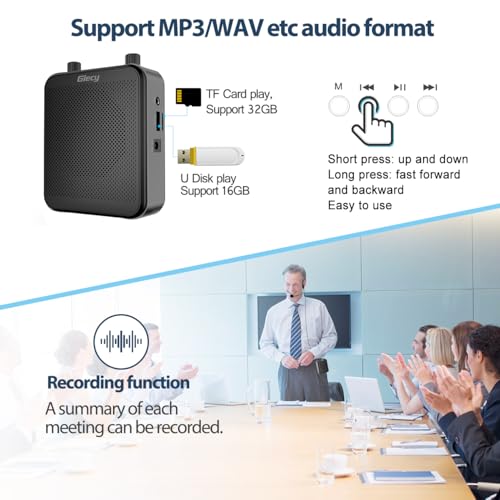 Thumbnail 4 de Giecy Portable Voice Amplifier with Headset Microphone — 30W, 2800mAh, Multi-Function Speaker for Teachers and Presenters