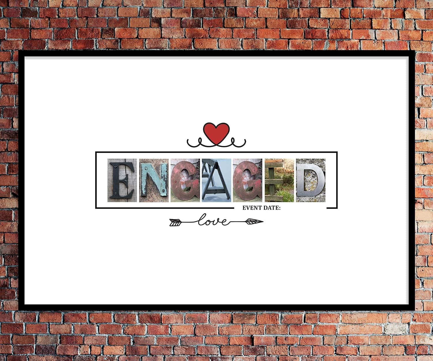Detalle de Engagement party guest book poster, 11 x 17 inches