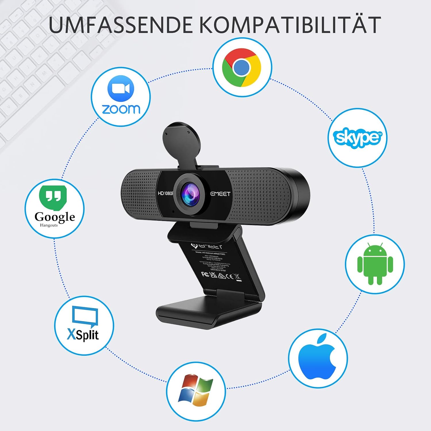Thumbnail 4 de EMEET C960 1080P Webcam mit Dual‑Mikrofon 🎥