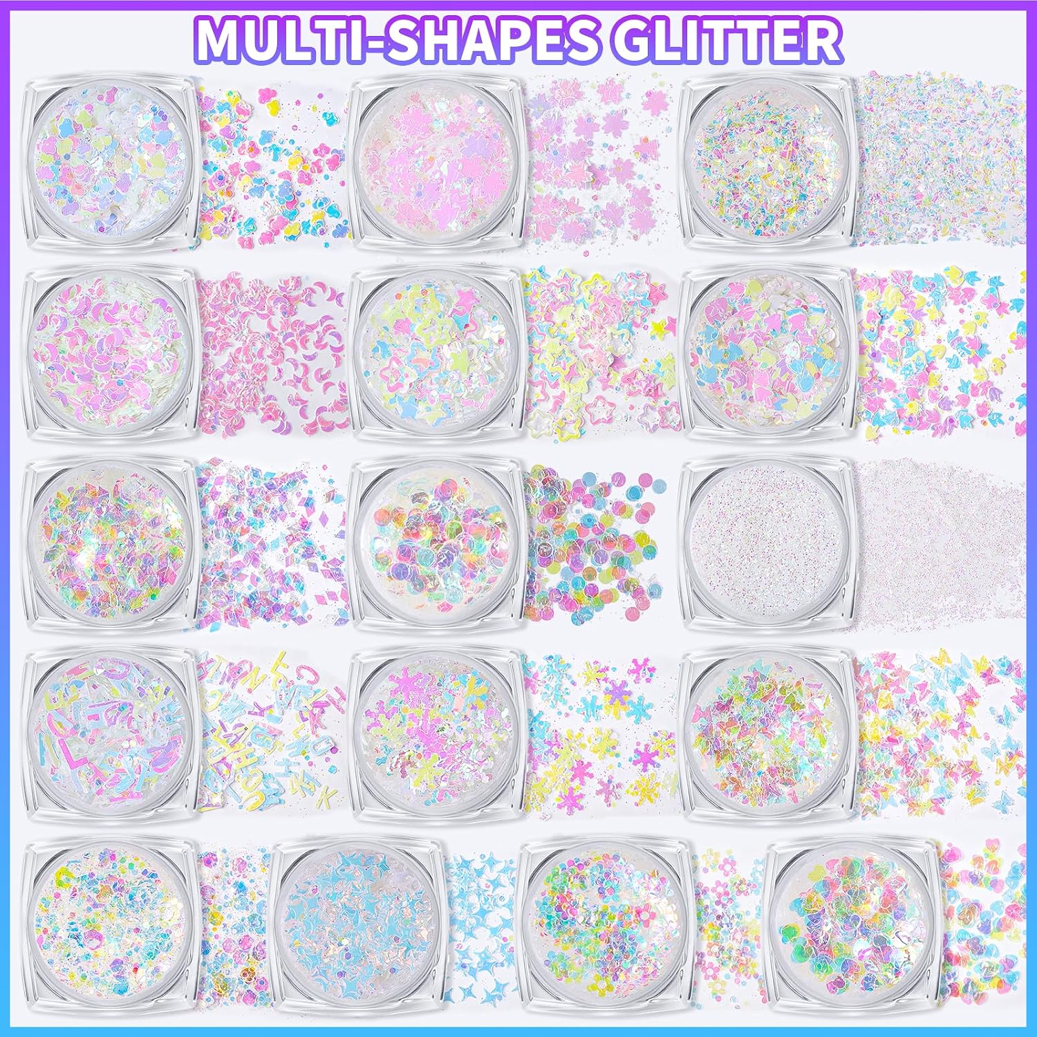 Detalle de Teenitor Body Glitter Gel Set, 16 Jars