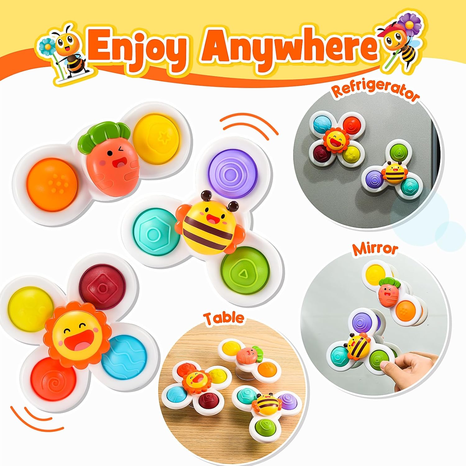 Detalle 2 de Saugnapf Spielzeug Baby 3er-Set
