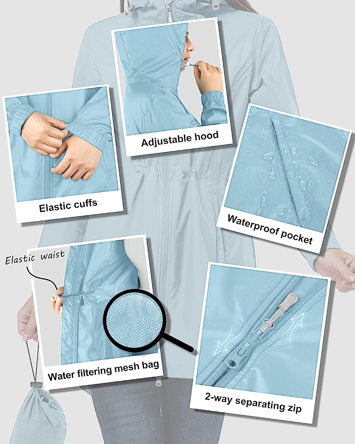 Detalle 1 de 33,000ft waterproof rain jacket 5,000mm