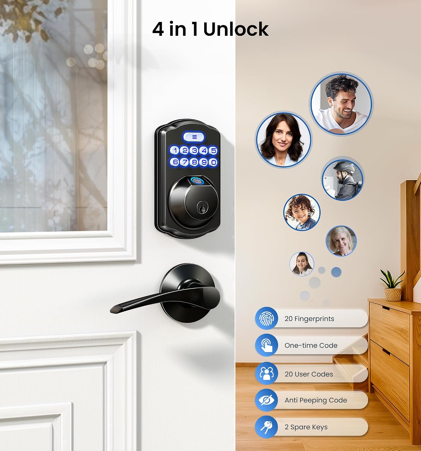 Detalle de Veise Fingerprint Door Lock KS02A