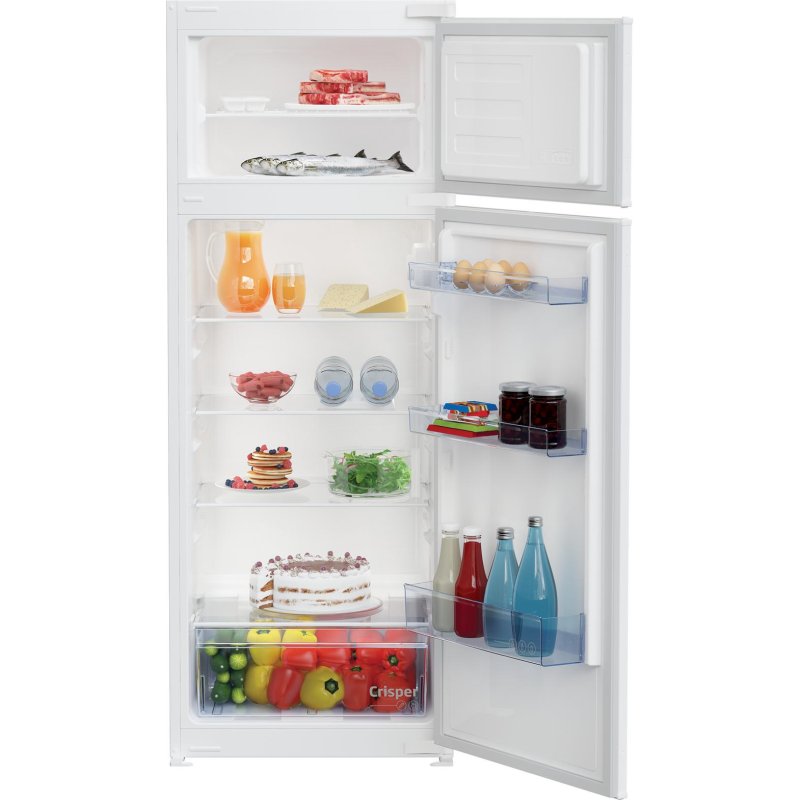 Detalle 1 de Frigorífico Beko Integrable 144 cm 220 L – Blanco LED con Alarma y Top Freezer