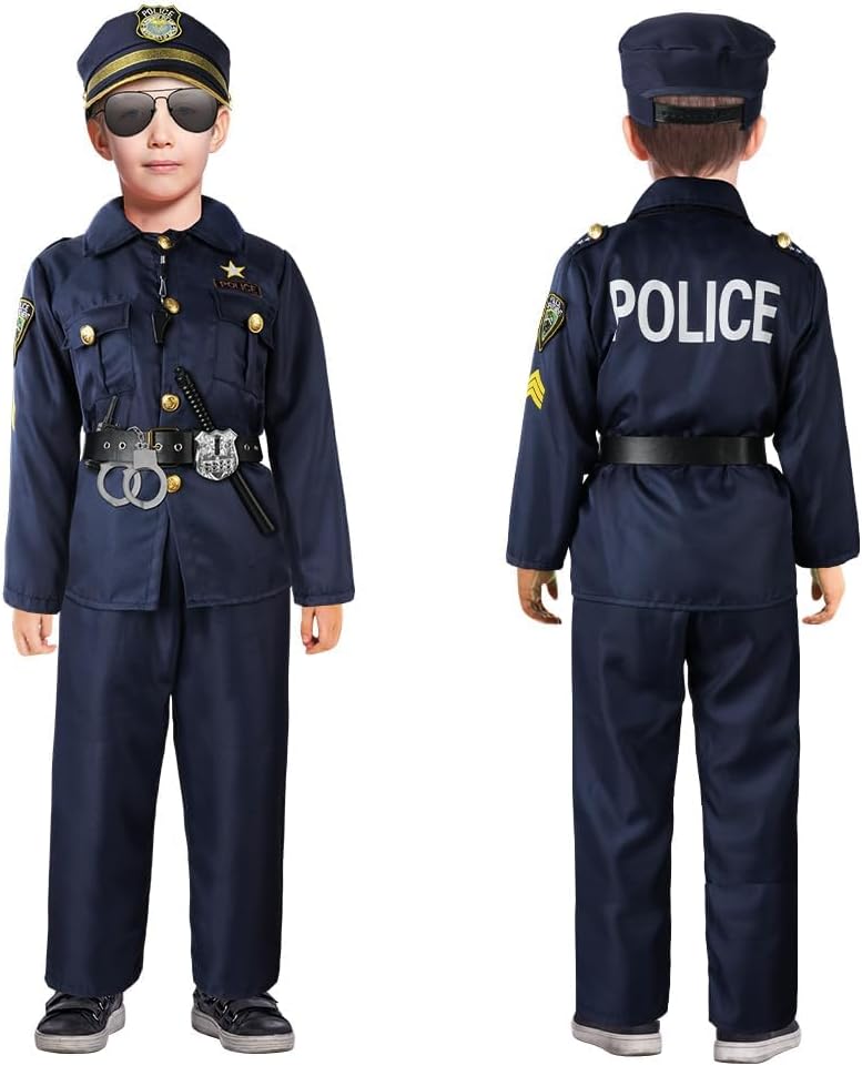 Detalle de AOMIG Politieagentenkostuum voor kinderen, 13-delige set in polyester